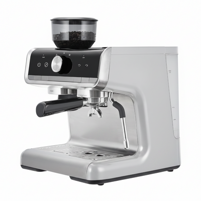 Espresso Coffee Maker with Milk Frother, Brushed Stainless Steel Espresso Machine with Grinder, and Espresso Machine for Home Barista Cuppuccino Machine Use
