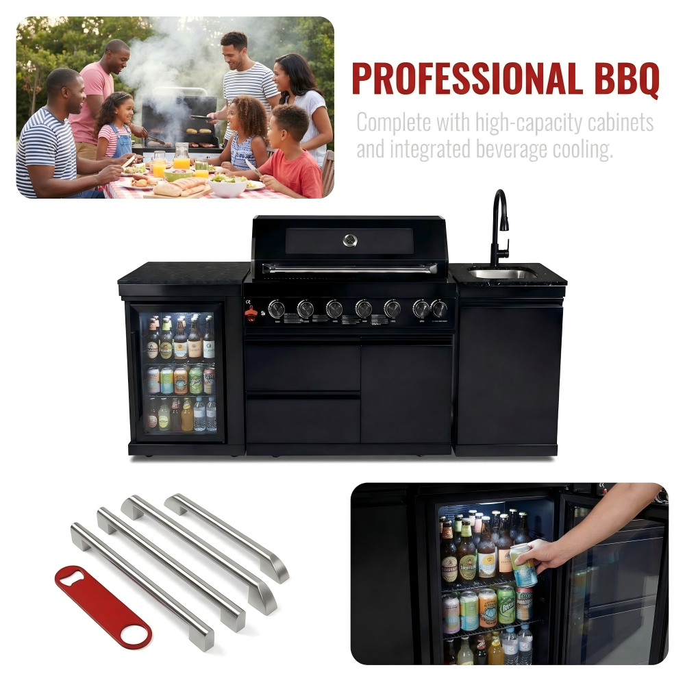6-Burner 85000 BTU Deluxe Stainless Steel Propane Gas Grill