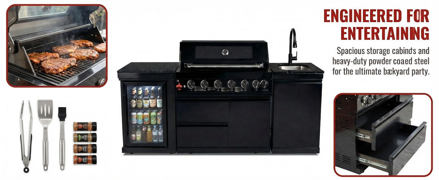 6-Burner 85000 BTU Deluxe Stainless Steel Propane Gas Grill