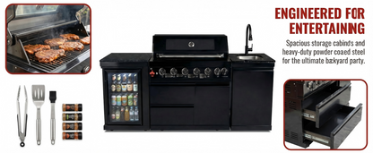 6-Burner 85000 BTU Deluxe Stainless Steel Propane Gas Grill
