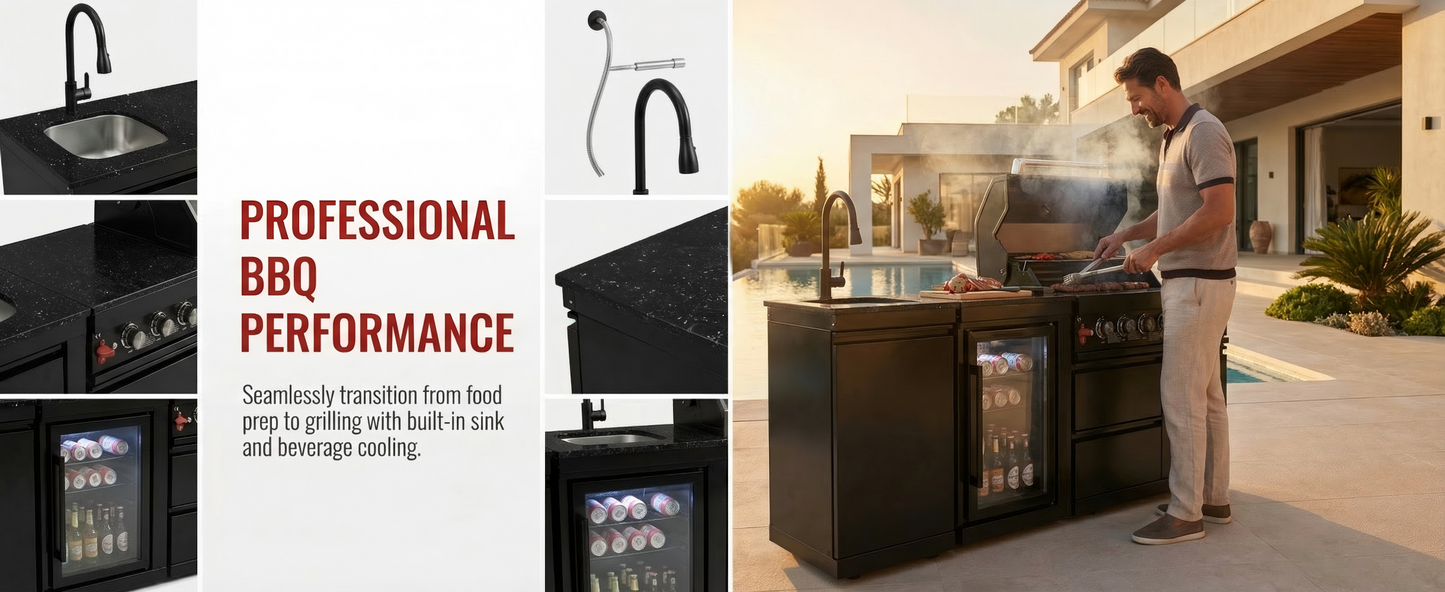 6-Burner 85000 BTU Deluxe Stainless Steel Propane Gas Grill