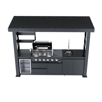 Deluxe Stainless Steel Gas Outdoor Kitchen Barbecue Island Grill
