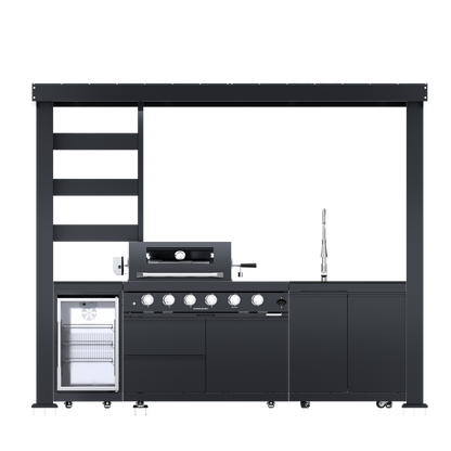 Deluxe Stainless Steel Gas Outdoor Kitchen Barbecue Island Grill