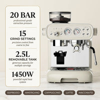Espresso Machine with Grinder, 20 Bar Espresso Machine with Milk Frother Steam Wand, Espresso Machines for Home, Expresso Coffee Machines Professional, Cappuccino Latte Machine — Results & Stats