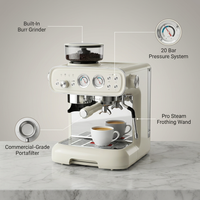 Espresso Machine with Grinder, 20 Bar Espresso Machine with Milk Frother Steam Wand, Espresso Machines for Home, Expresso Coffee Machines Professional, Cappuccino Latte Machine — infographic
