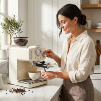 Espresso Machine with Grinder, 20 Bar Espresso Machine with Milk Frother Steam Wand, Espresso Machines for Home, Expresso Coffee Machines Professional, Cappuccino Latte Machine — Lifestyle