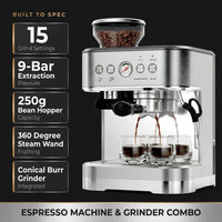 Espresso Machine with Grinder Espresso Maker Stainless Steel with Milk Frother Cappuccino Machine Semi Automatic Espresso Machine — Results & Stats