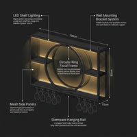 Modern Wine Storage Rack Wall Mounted with LED Light with Wine Glass Holder,Iron Bar Liquor Shelf,Floating Wall Wine Shelves,Bar Liquor Bottle Display Shelf for Kitchen Bar Decoration Gold/Black ( Col — How It Works