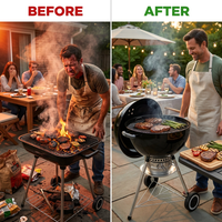 Outdoor Household Kettle BBQ Grill Charcoal BBQ Grill round Apple Grill — Before & After