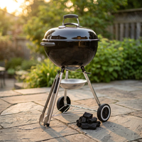 Outdoor Household Kettle BBQ Grill Charcoal BBQ Grill round Apple Grill — Studio Shot