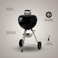 Outdoor Household Kettle BBQ Grill Charcoal BBQ Grill round Apple Grill — infographic