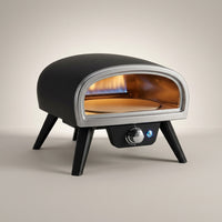 Propane Pizza Oven Designed for Backyard Entertaining, 12-Inch Stone, Rotatable Motor, Gas Fired — Studio Shot