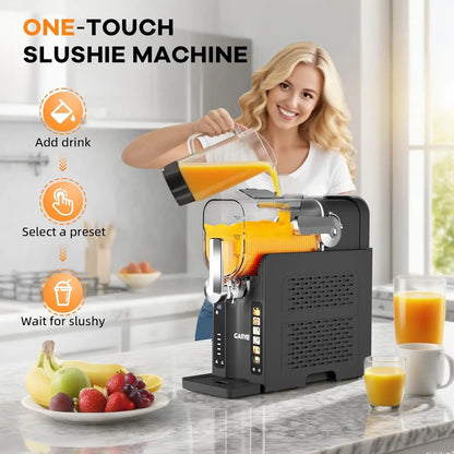 Slushie Machine for Home,No Ice Needed,Frozen Drink Maker with LED Display,6 Pre-Set Programs,for Margaritas,Smoothies,Ice Cream