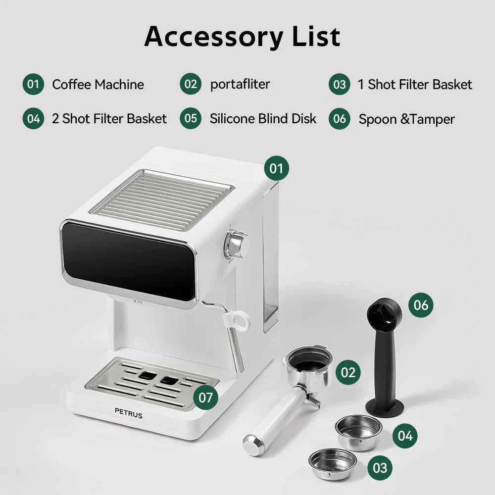 Coffee Maker Espresso Coffee Machine With Milk Frother Wand And Removable Water Tank PE3320A App