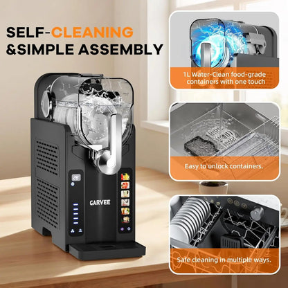 Slushie Machine for Home,No Ice Needed,Frozen Drink Maker with LED Display,6 Pre-Set Programs,for Margaritas,Smoothies,Ice Cream