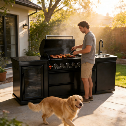 6-Burner 85000 BTU Deluxe Stainless Steel Propane Gas Grill