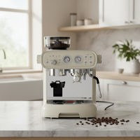 Espresso Machine Built for Café-Quality Coffee, 20 Bar Pressure, Built-In Grinder, Milk Frother Steam Wand