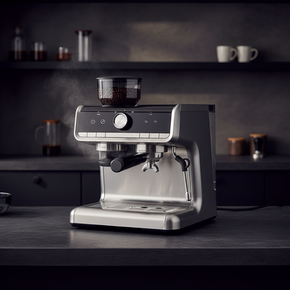 Espresso Coffee Maker with Milk Frother, Brushed Stainless Steel Espresso Machine with Grinder, and Espresso Machine for Home Barista Cuppuccino Machine Use