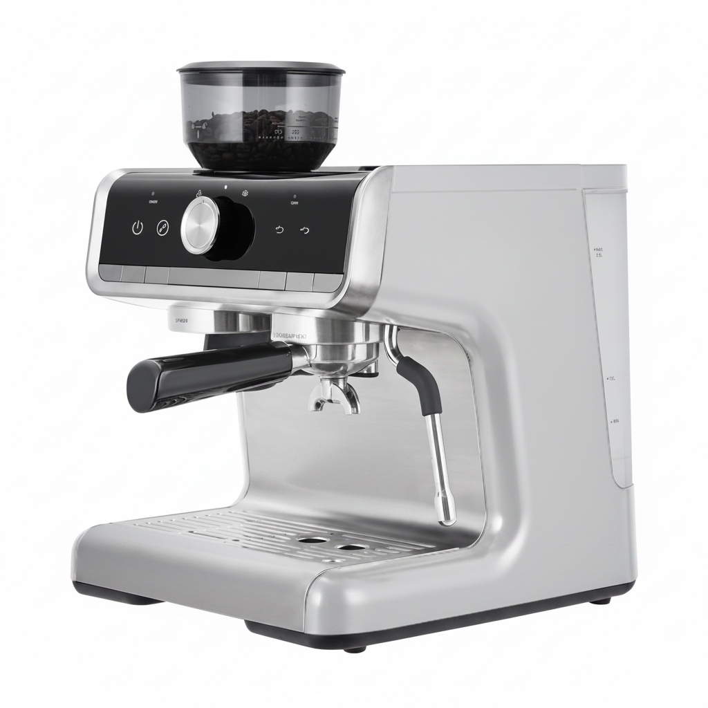 Espresso Coffee Maker with Milk Frother, Brushed Stainless Steel Espresso Machine with Grinder, and Espresso Machine for Home Barista Cuppuccino Machine Use