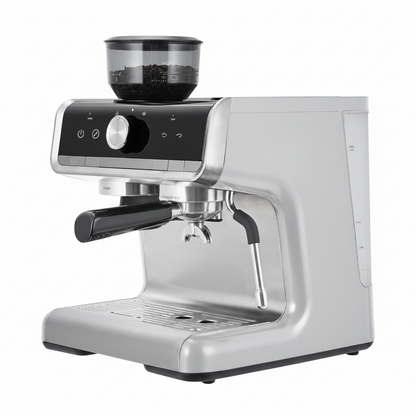 Espresso Coffee Maker with Milk Frother, Brushed Stainless Steel Espresso Machine with Grinder, and Espresso Machine for Home Barista Cuppuccino Machine Use