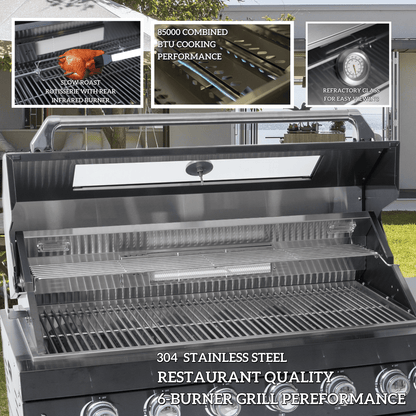 Deluxe Stainless Steel Gas Outdoor Kitchen Barbecue Island Grill