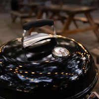 Charcoal Kettle Grill Built for Outdoor Entertaining, Round Apple Design, Portable Cast Iron, Durable Steel Construction