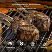 Charcoal Kettle Grill Built for Outdoor Entertaining, Round Apple Design, Portable Cast Iron, Durable Steel Construction