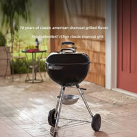 Charcoal Kettle Grill Built for Outdoor Entertaining, Round Apple Design, Portable Cast Iron, Durable Steel Construction