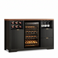 Coffee Bar Cabinet Built for Home Entertaining, 53 Inch Width, Wine Rack Storage, Mini Fridge Space